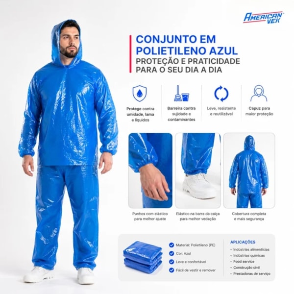 Conjunto Impermeavel Azul Oceano Ca 30354/30355 Con00109 Pct 10 Uni-5d978f00-ef2a-4320-a480-b0ebc4b62efb
