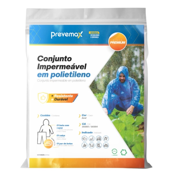 Conjunto Polietileno Elástico E Capuz Azul Oceano Ref Con00066 Ca 30354 / 30355-4639aa12-cc46-4c48-b0b7-24264b992cd4