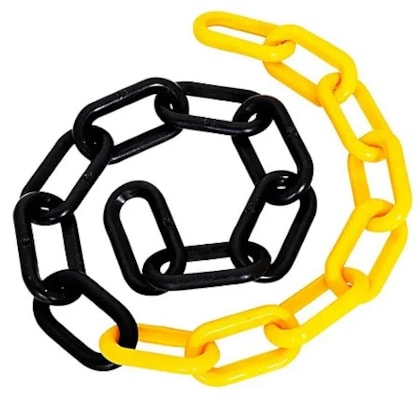 Corrente Plastica Elo Grande Preta/amarela