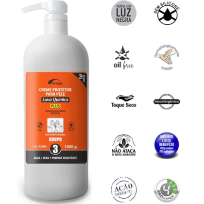 Creme De Proteção Pele Luva Química Plus Gr 3 Prof 1kg