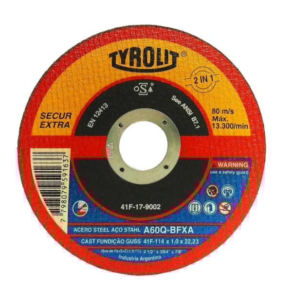 Disco De Corte 4.1/2 X 1,0 A60q-bfxa Aço/inox Secur Extra 677988-71de4d82-9f81-433a-a113-dbb3bea43c3a