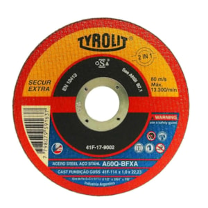 Disco De Corte 4.1/2 X 1,0 A60q-bfxa Aço/inox Secur Extra 677988