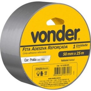 Fita Adesiva Silver Tape Prata 50mm X 25m Vonder