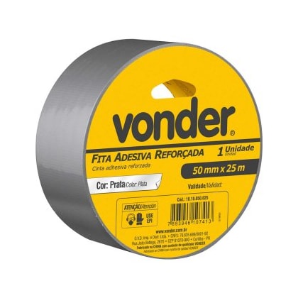 Fita Adesiva Silver Tape Prata 50mm X 25m Vonder