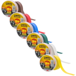Fita Isolante Scotch 35+ 19mmx20m (0,18mm) 3M Cores Diversas