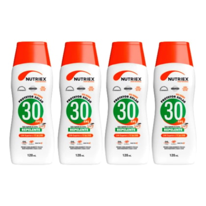 Kit Protetor Solar Com 4 unidades FPS 30 Repelente 120ml Nutriex