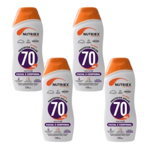 Kit Protetor Solar com 4 unidades FPS 70 Facial E Corporal 120 ml Nutriex