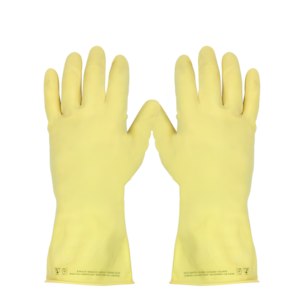 Luva De Látex Amarela Com Forro Puraguard Ca 50941
