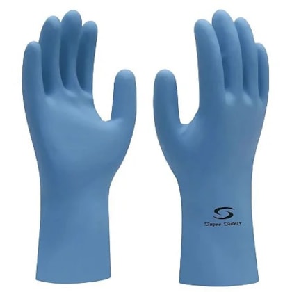 Luva De Látex Silver Azul Ca 33332  Super Safety
