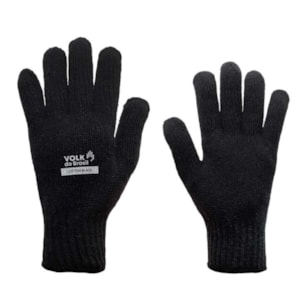 Luva De Malha 3 Fios Cotton Volk Preta Tamanho Unico Sem Pigmento Ca 36348