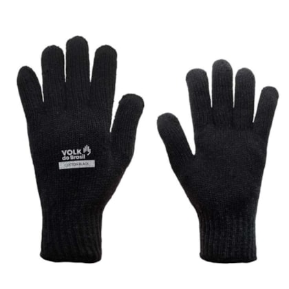 Luva De Malha 3 Fios Cotton Volk Preta Tamanho Unico Sem Pigmento Ca 36348