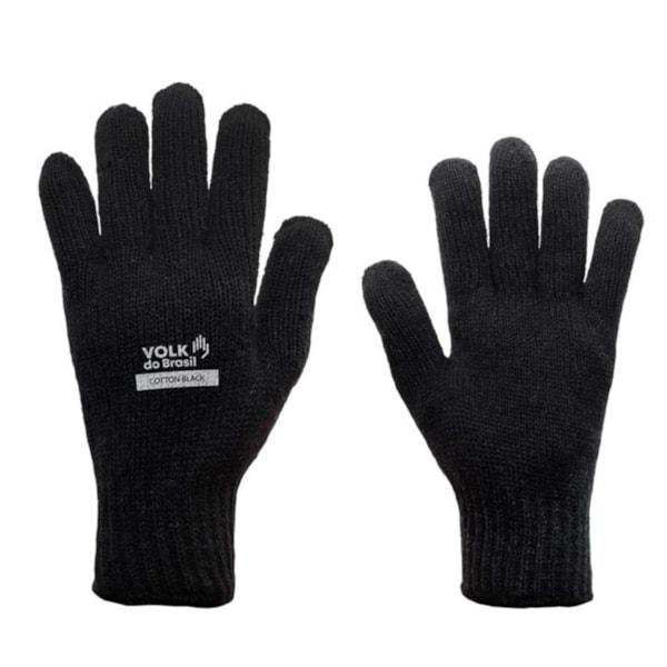 Luva De Malha 3 Fios Cotton Volk Preta Tamanho Unico Sem Pigmento Ca 36348-7706def0-517e-477d-9800-544e83692a8f
