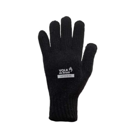 Luva De Malha 3 Fios Cotton Volk Preta Tamanho Único Sem Pigmento Ca 36348