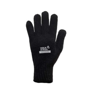 Luva De Malha 3 Fios Cotton Volk Preta Tamanho Unico Sem Pigmento Ca 36348