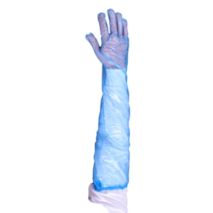 Luva De Polietileno Golfrada Cano Longo Azul Prluv00021