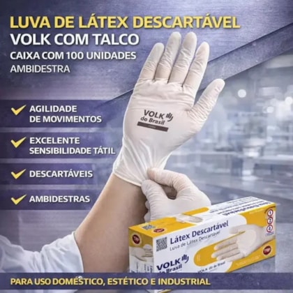 Luva de procedimento com talco 2254 CA 15112 Volk