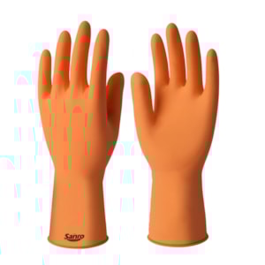 Luva De Proteção Em Latex Laranja Sanro Plus Ca 6110