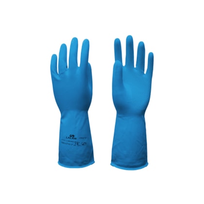 Luva De Proteção Em Látex Silver Azul Ca 39562 Lalan