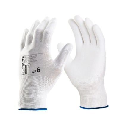 Luva de proteção em nylon branca Flextáctil DA-12100 Ca 29014 Danny