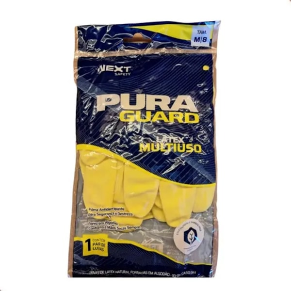 Luva de proteção látex amarela com forro Puraguard Ca 50941 Next Safety-96cab1ed-ae90-4dce-87e7-603d631253d1