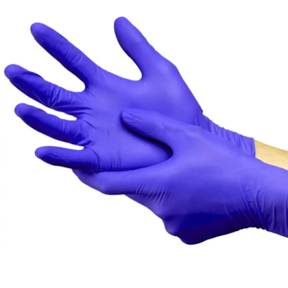 Luva De Proteção Nitrílica Azul Sonic Caixa com 100 unidades Supermax