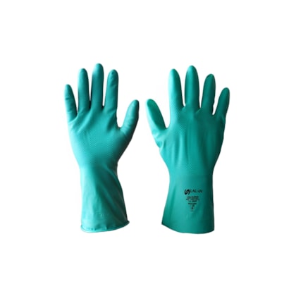 Luva de proteção nitrílica Nitrifoods ambidestra verde Ca 39620 Lalan