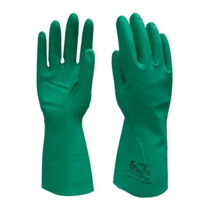 Luva de proteção nitrílica verde forrada Ca 42398 Lalan