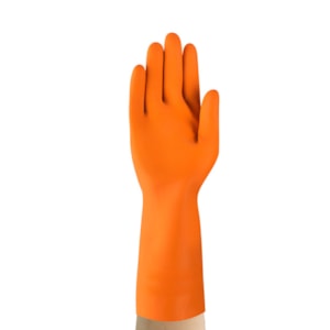 Luva de Proteção Química Látex Borracha Laranja AlphaTec Heavy 87-208 Ca 12869 Ansell