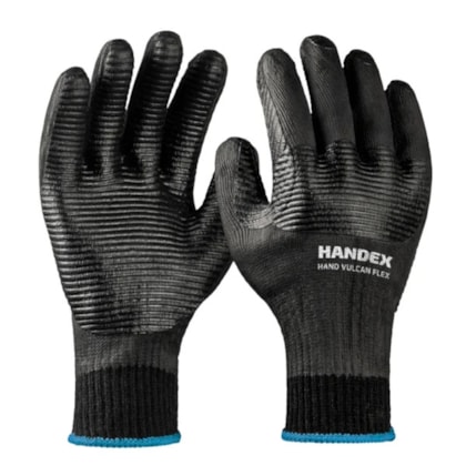 Luva de proteção térmica Hand Vulcan Flex preta Ca 51647 Handex Tamanho 9 (G)