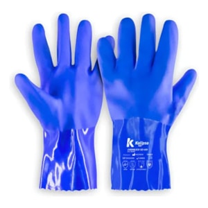 Luva De Pvc Azul 27 Cm  Palma Antiderrapante Tam 9,5/g Ca 51240