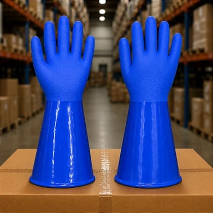 Luva De Pvc Azul 36 Cm Ca 36581