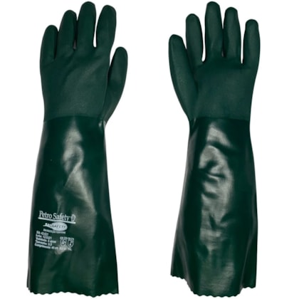 Luva De Pvc Forrada Aspera Verde 46 Cm Ca 43621