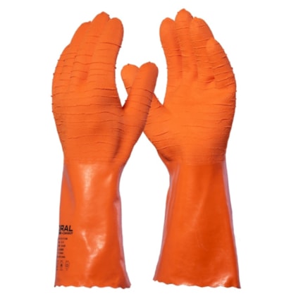 Luva De Segurança Em Latex Corrugada Coral Ca 15366