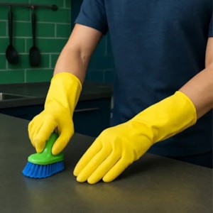 Luva De Segurança Hand Latex  Amarela Multiuso Ca 43584