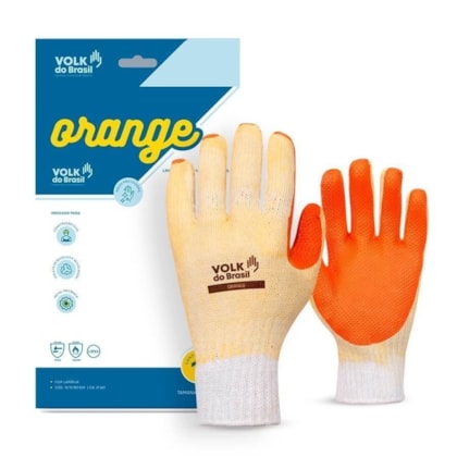 Luva Emborrachada Palma Orange Ca 21367