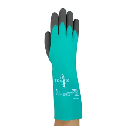 Luva Nitrilica Alphatec Forro Verde 58-735 Ca 43226
