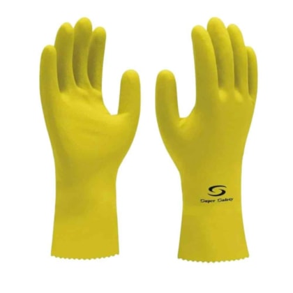 Luva Nitrilica Ambidestra Super Glove Nitro Amarela Ca 38011