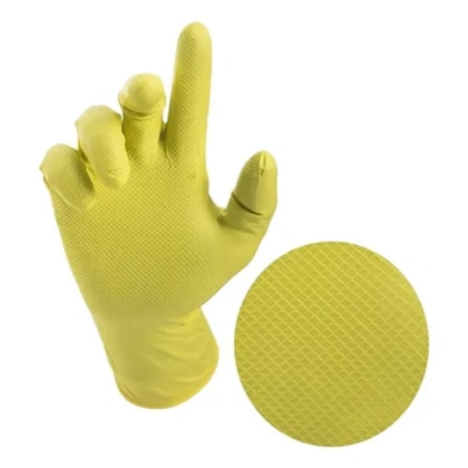 Luva Nitrilica Ambidestra Super Glove Nitro Amarela Ca 38011