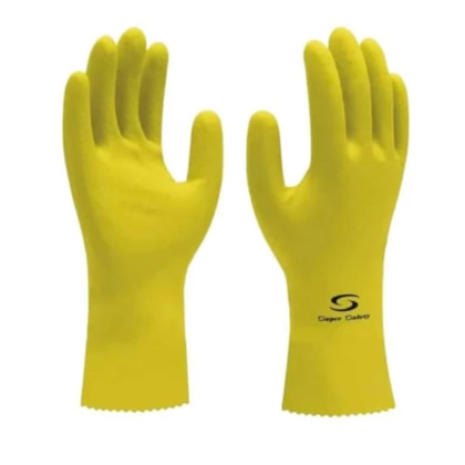 Luva Nitrilica Ambidestra Super Glove Nitro Amarela Ca 38011