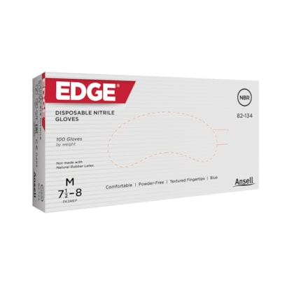 Luva Nitrílica Azul Sem Pó Edge 82-134 Ca 42653 Ansell