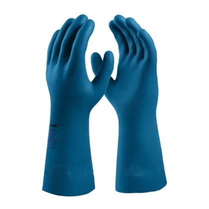 Luva Nitrilica Nitrisilver Azul Ca 43861