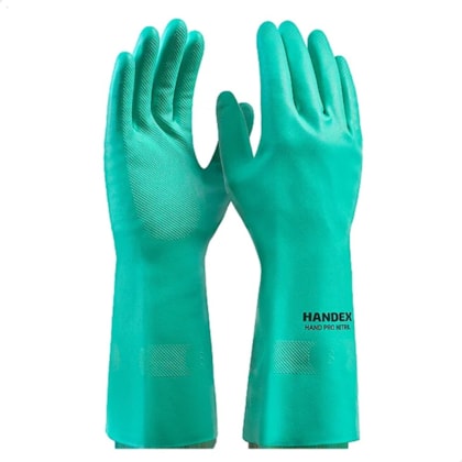 Luva Nitrilica Verde Com Forro Hand Pro Nitirl Ca 43035