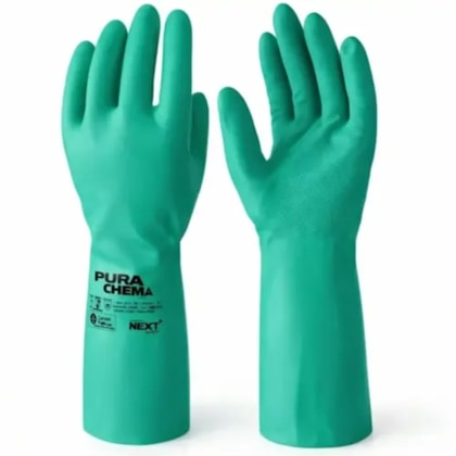 Luva Nitrílica Verde Com Forro Purachem Ca 51168
