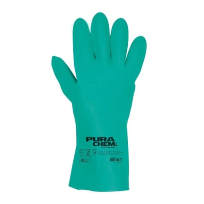 Luva Nitrílica Verde Com Forro Purachem Ca 51168