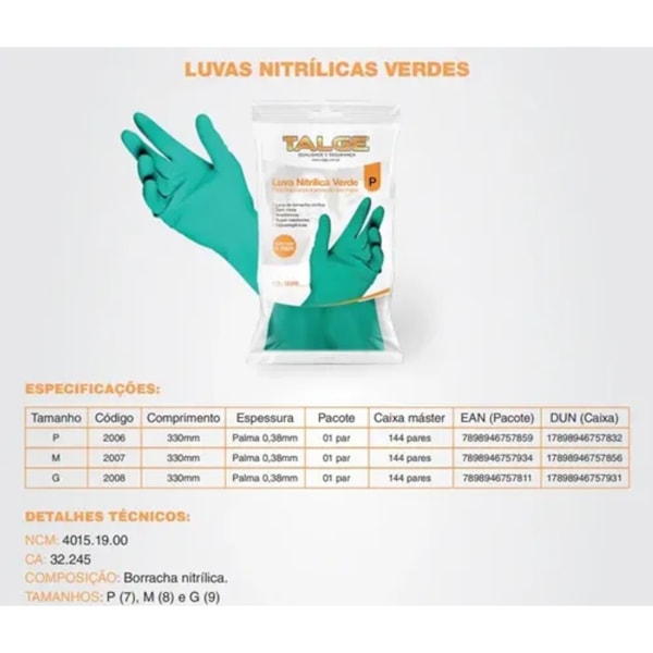 Luva Nitrilica Verde Forrada Ca 32245-7b3799bf-fff6-4ae3-bc37-4f9d87c46ec6