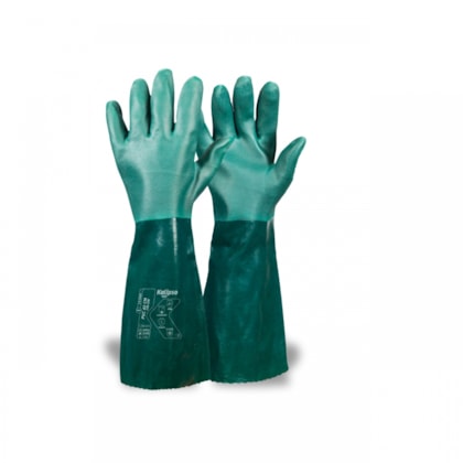 Luva PVC Verde Com forro 35cm Tamanho 9,5 (G) Ref. 02.10.1.2 CA 21420