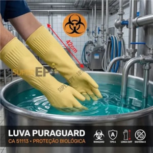 Luva Ranhurada Natural Puraguard Premium Ca 51113