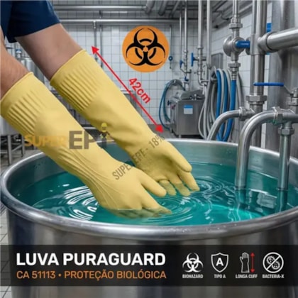 Luva Ranhurada Natural Puraguard Premium Ca 51113
