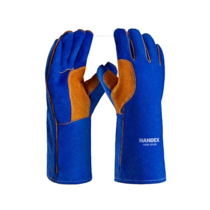 Luva Soldador Hand Solda Forrada Couro Alta Performace Costura Aramida Ca 49283