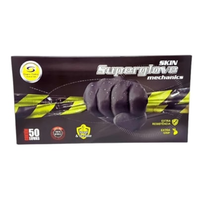 Luva Super Glove Preta Caixa Com 50 unidades Ca 38645 Super Safety